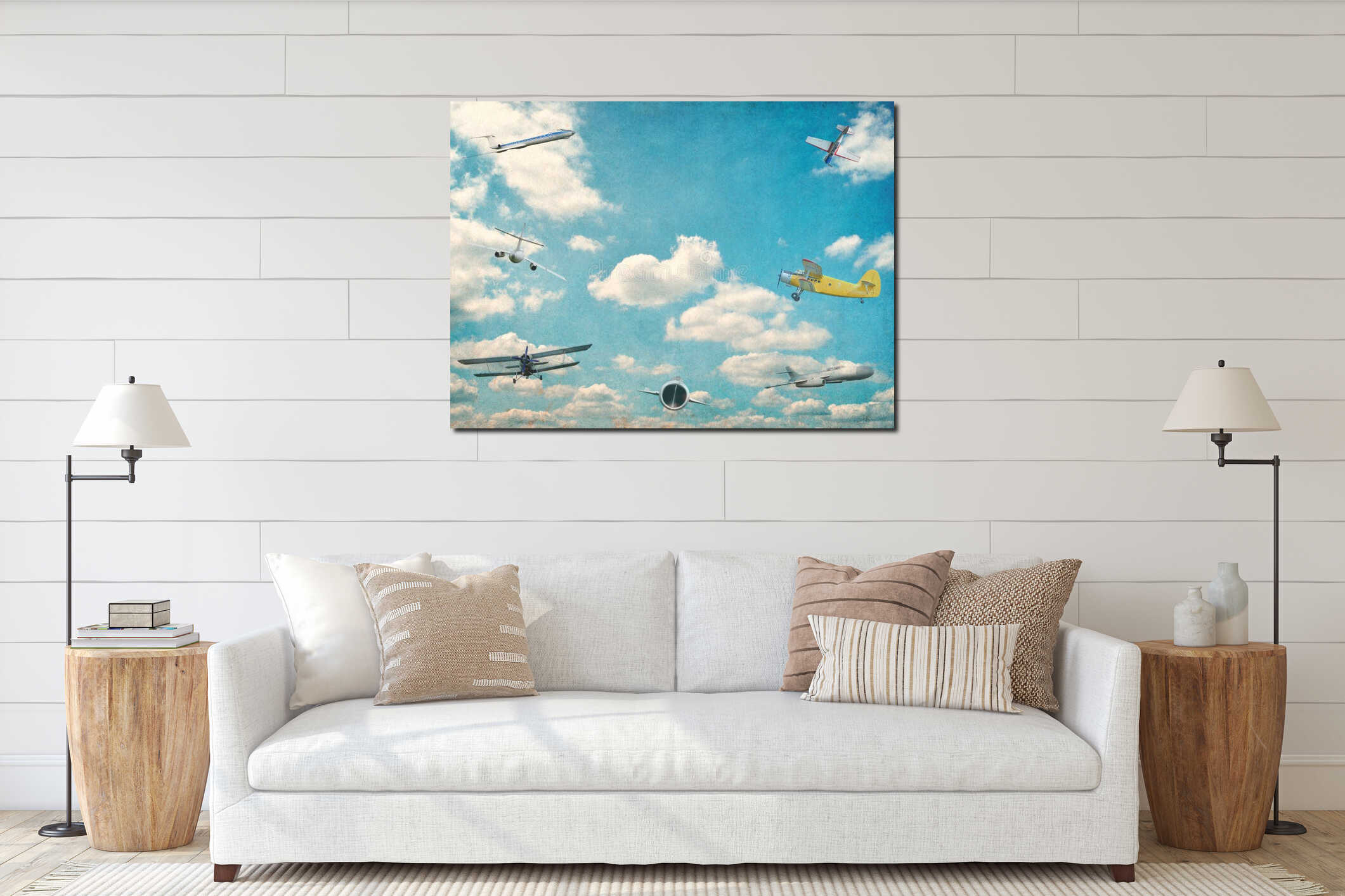 Canvas hanging interior mockup