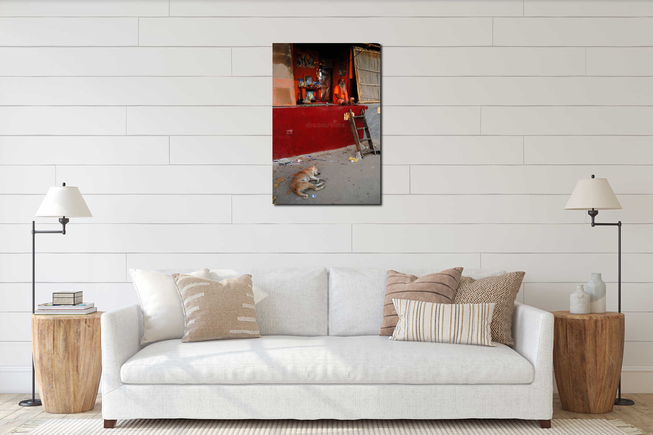 Canvas hanging interior mockup