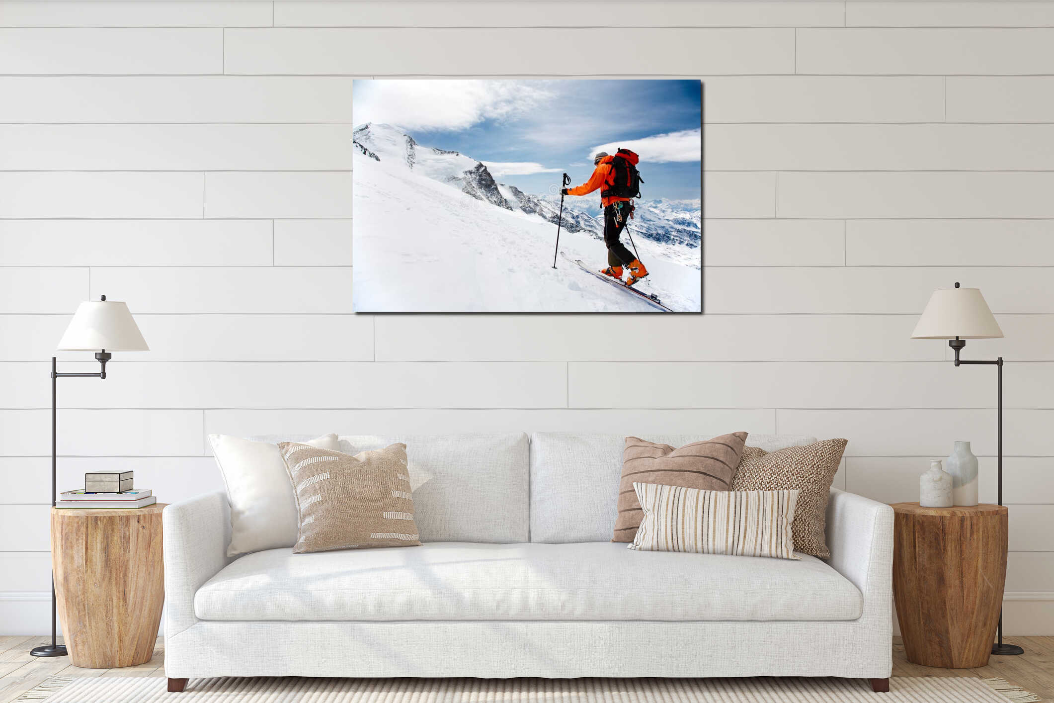 Canvas hanging interior mockup