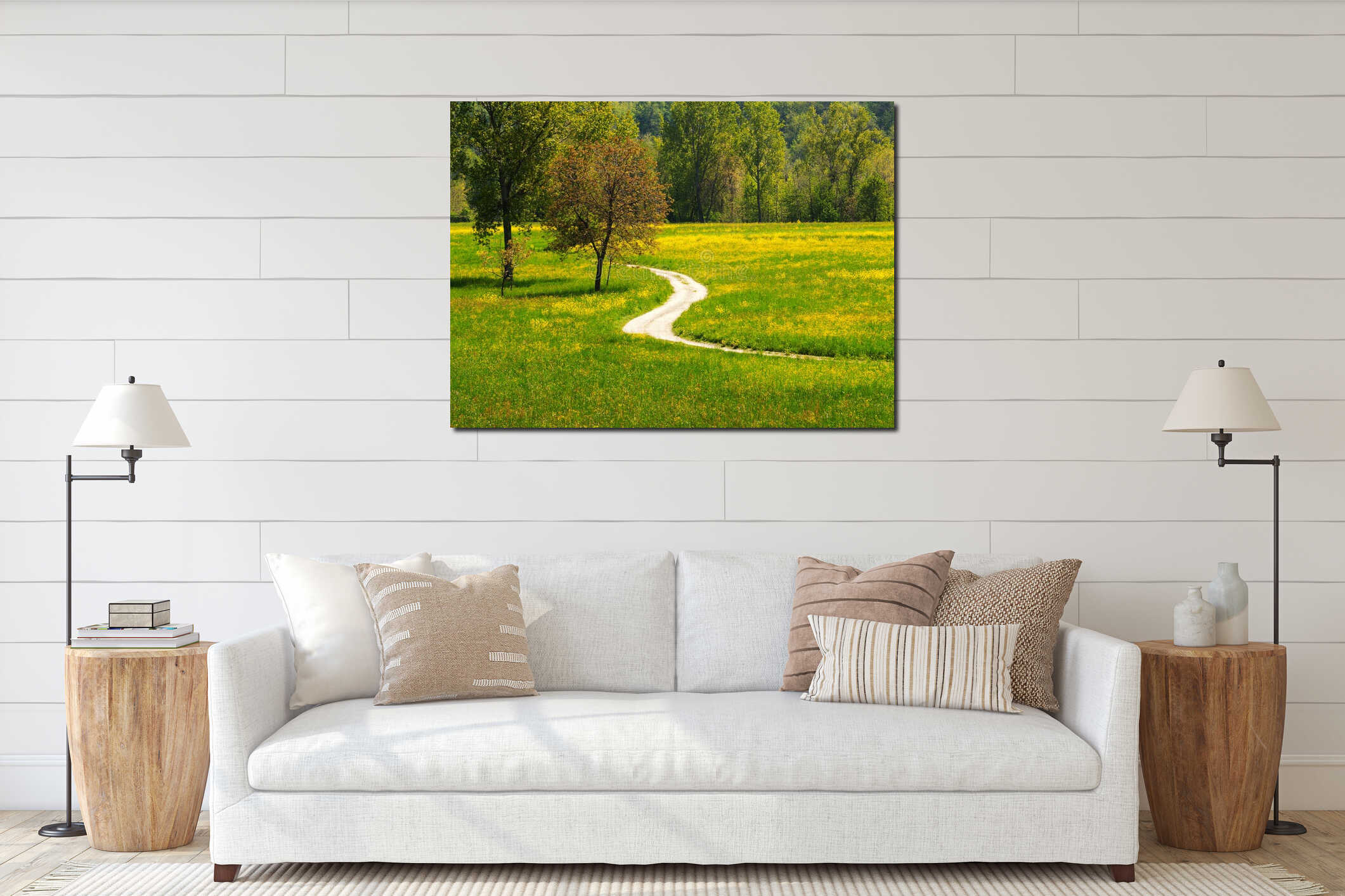 Canvas hanging interior mockup