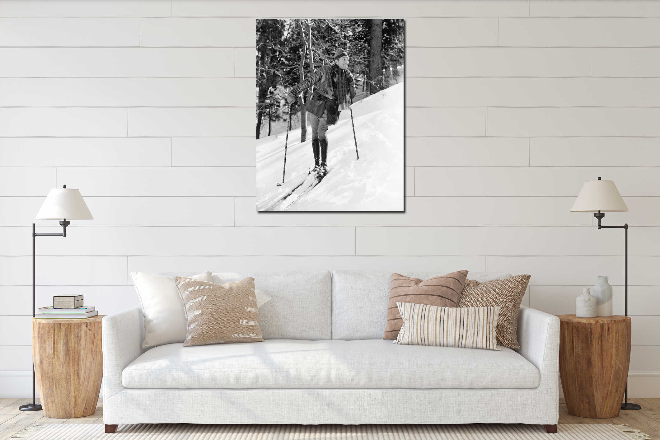 Canvas hanging interior mockup