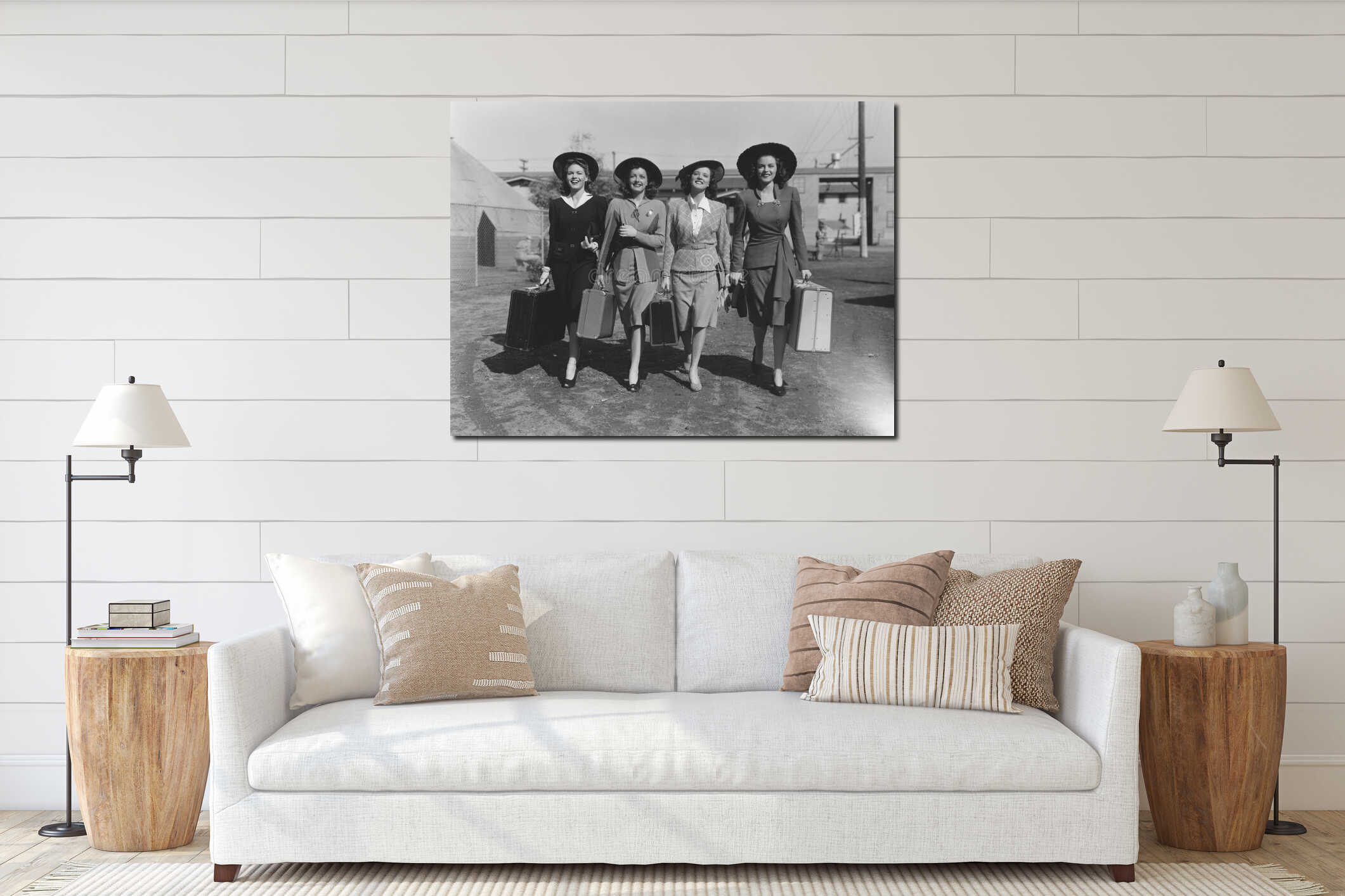 Canvas hanging interior mockup