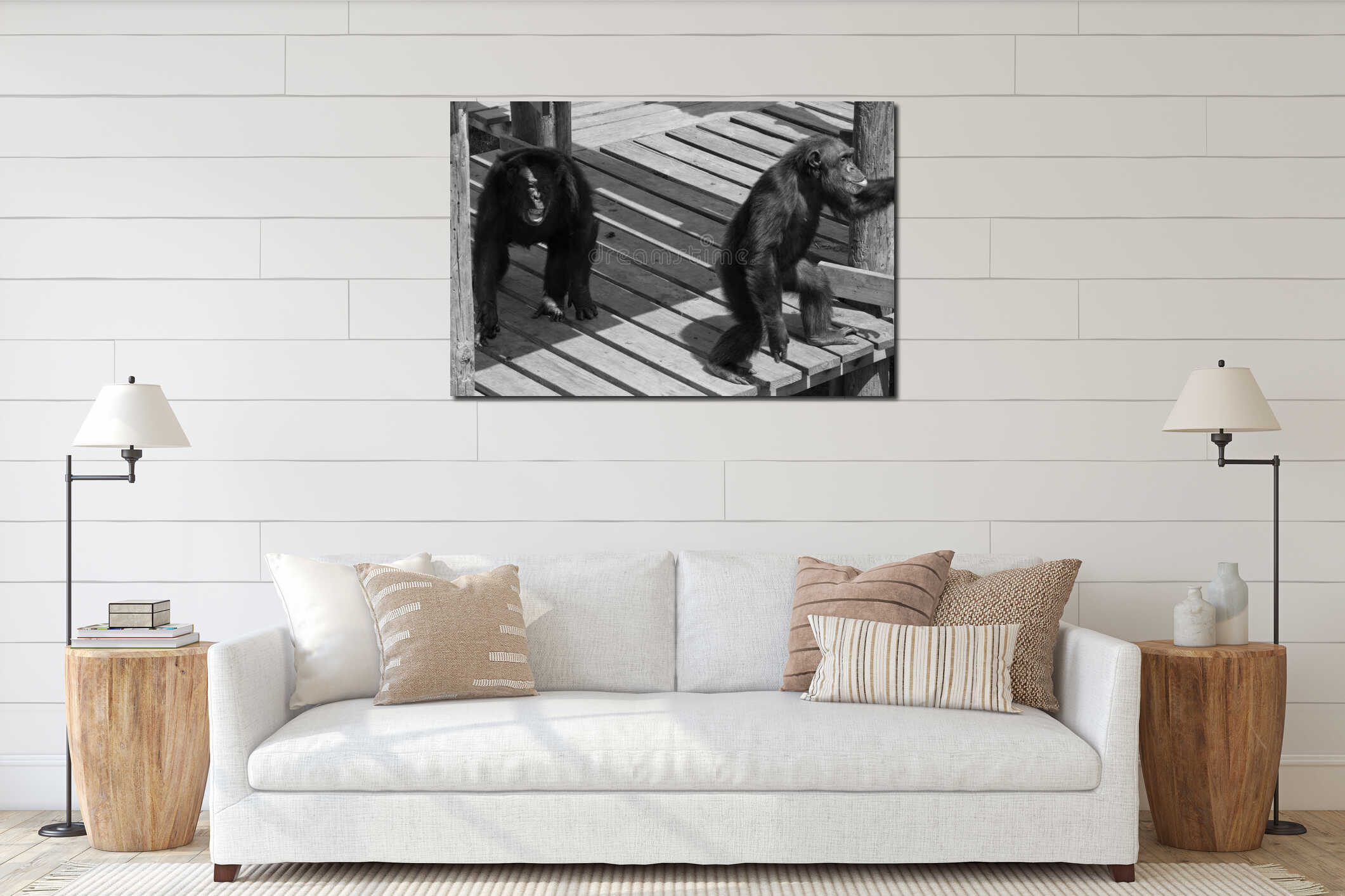 Canvas hanging interior mockup