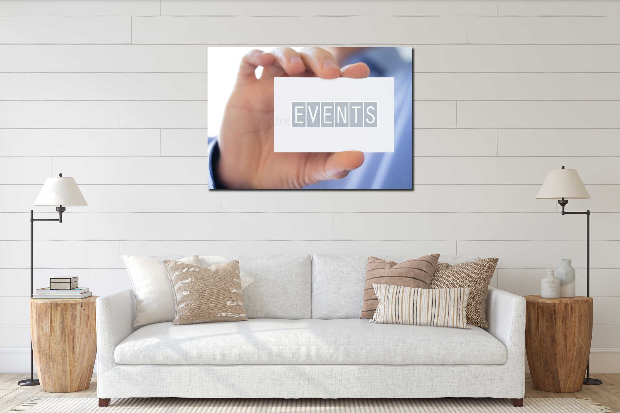 Canvas hanging interior mockup
