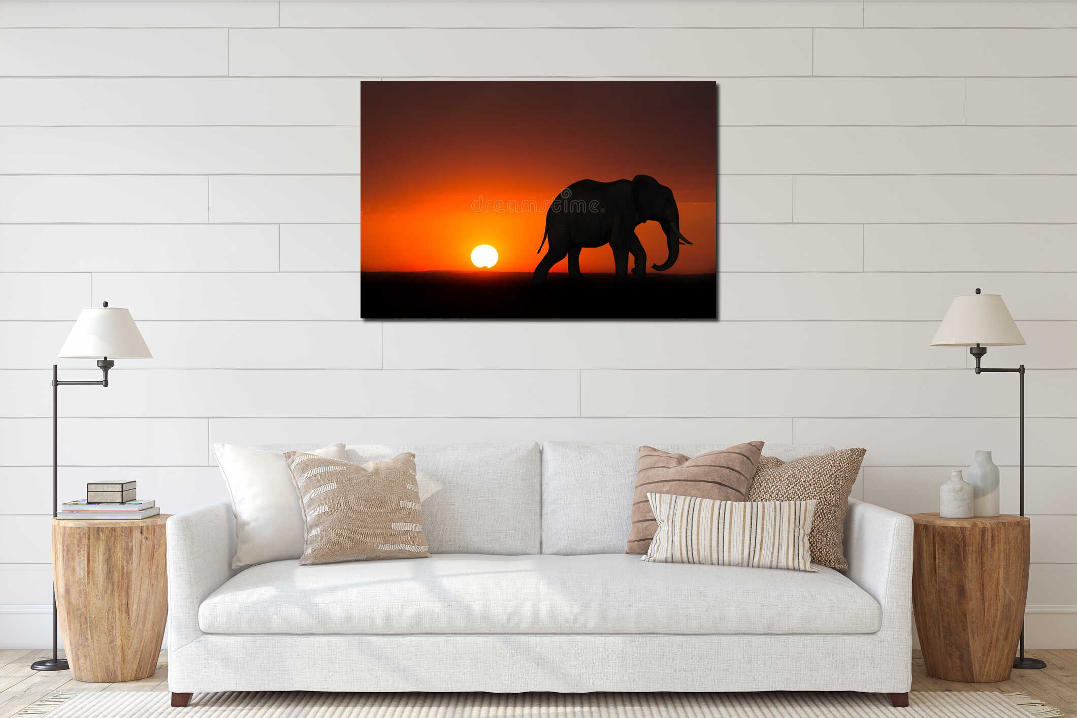 Canvas hanging interior mockup