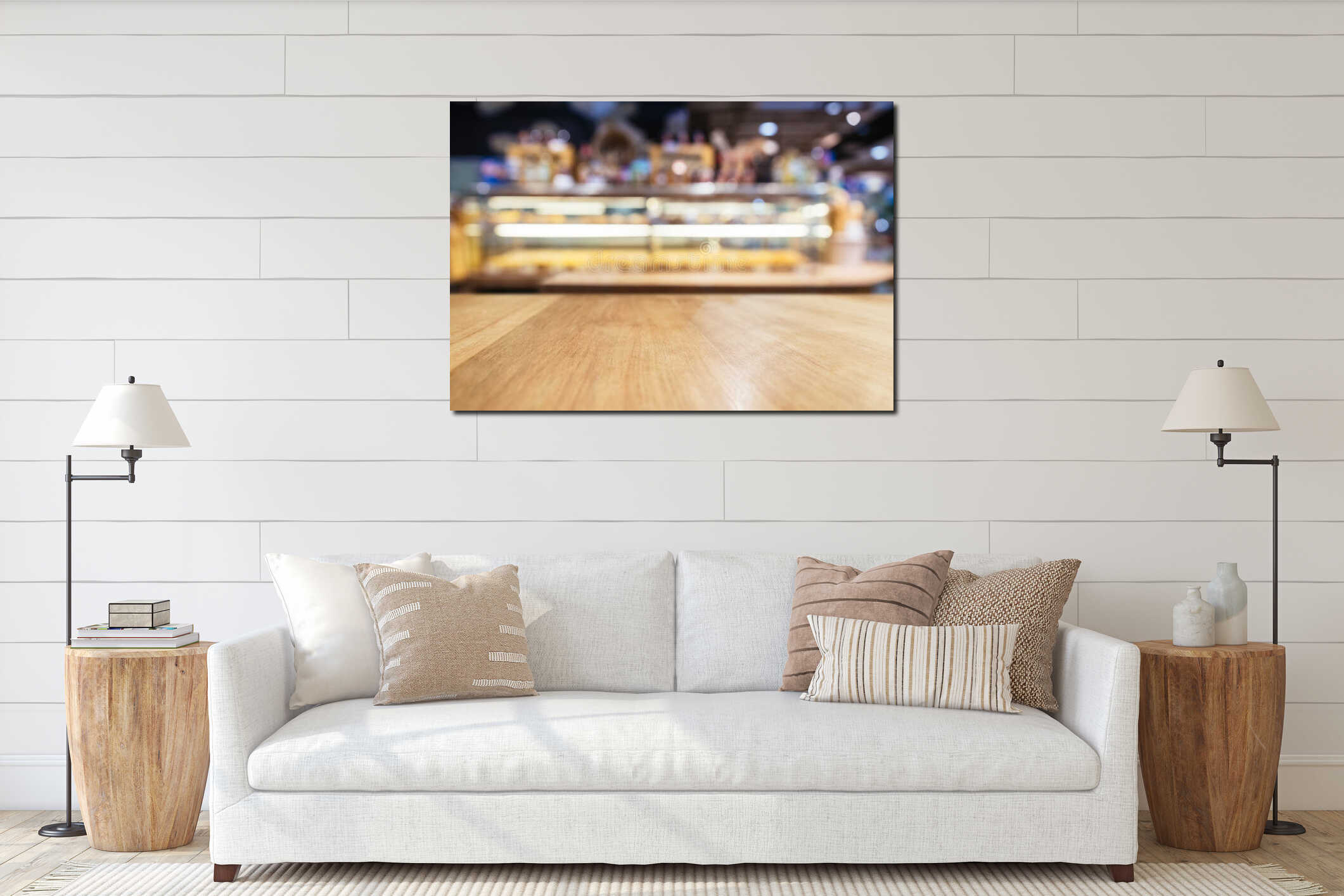 Canvas hanging interior mockup