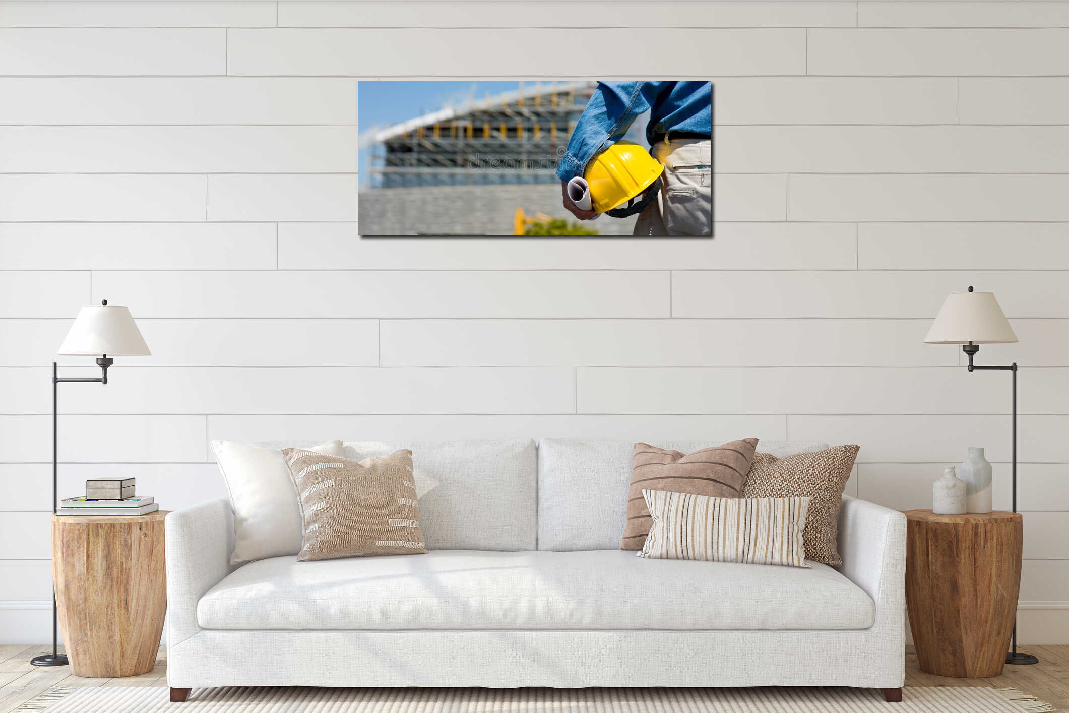Canvas hanging interior mockup