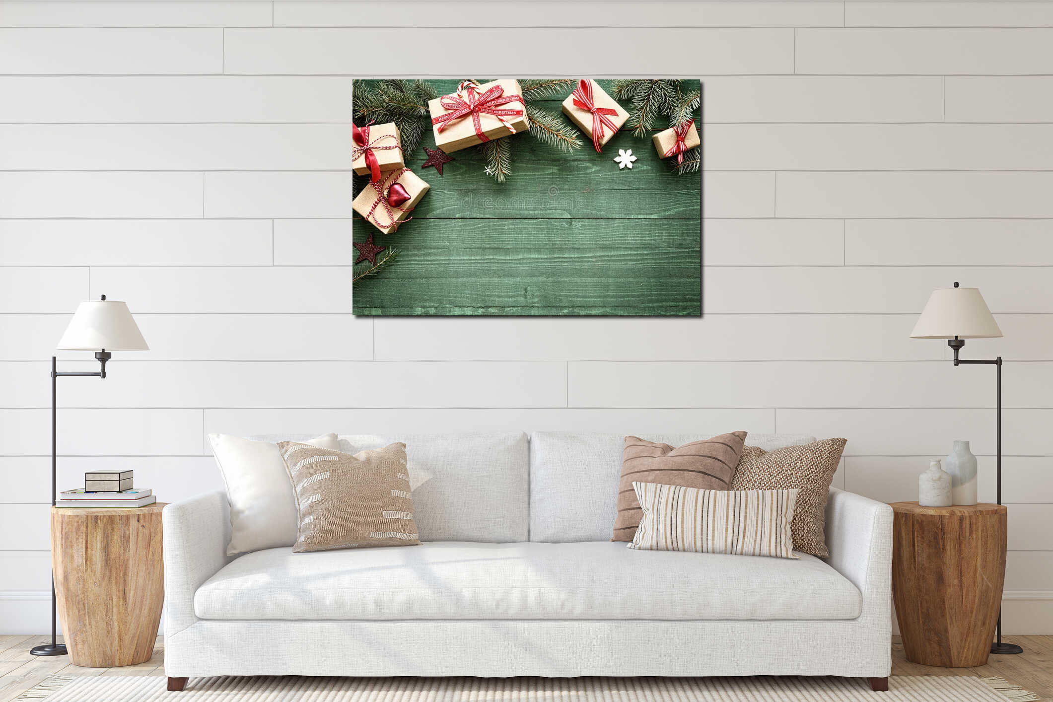 Canvas hanging interior mockup