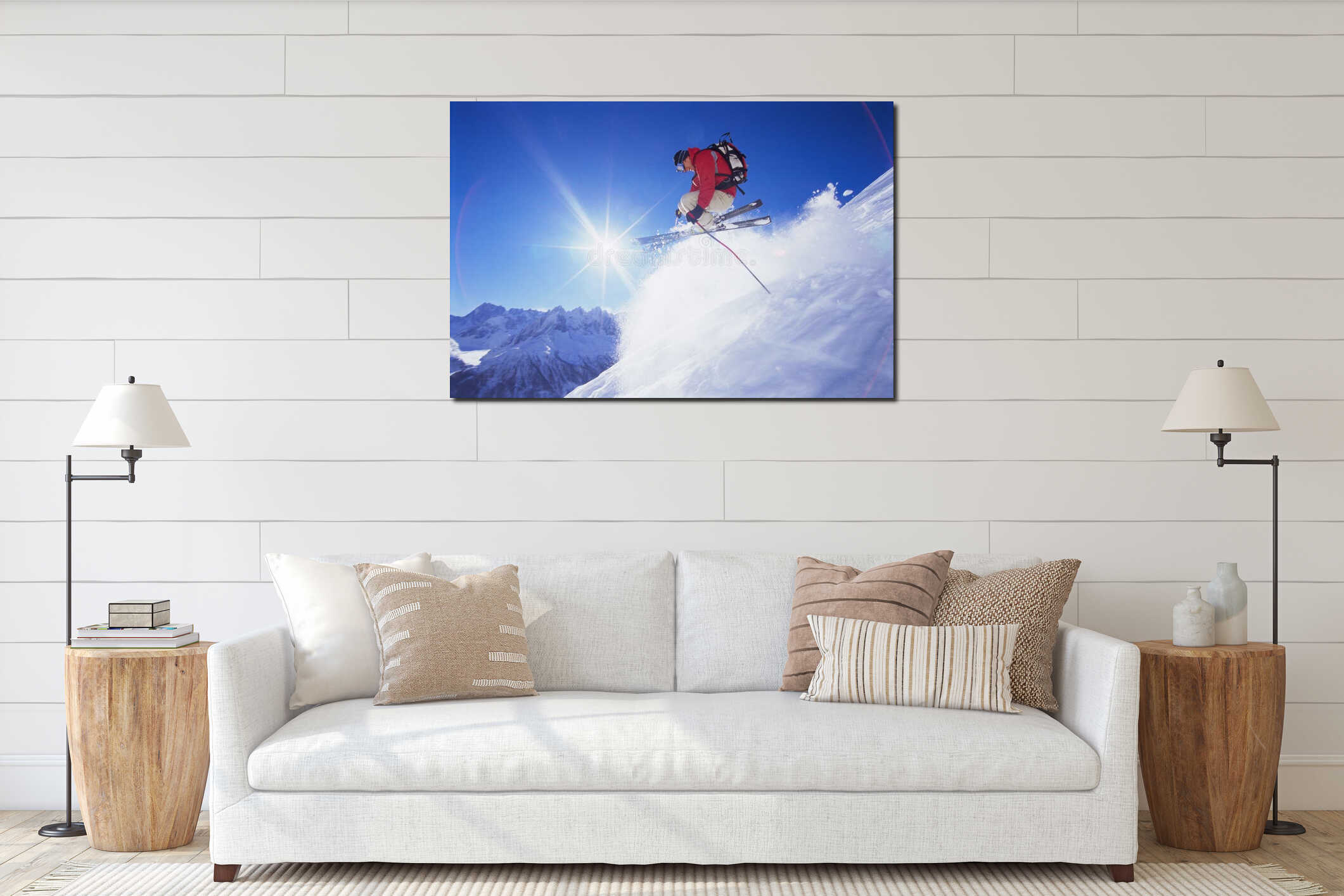 Canvas hanging interior mockup