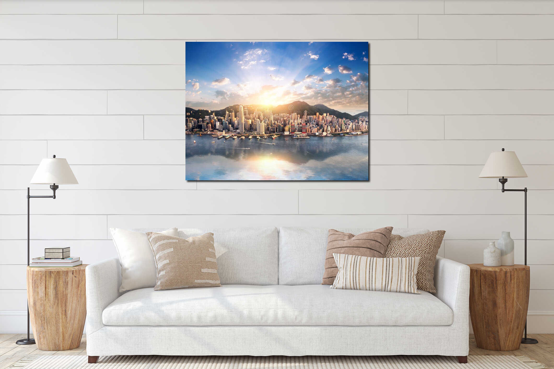 Canvas hanging interior mockup