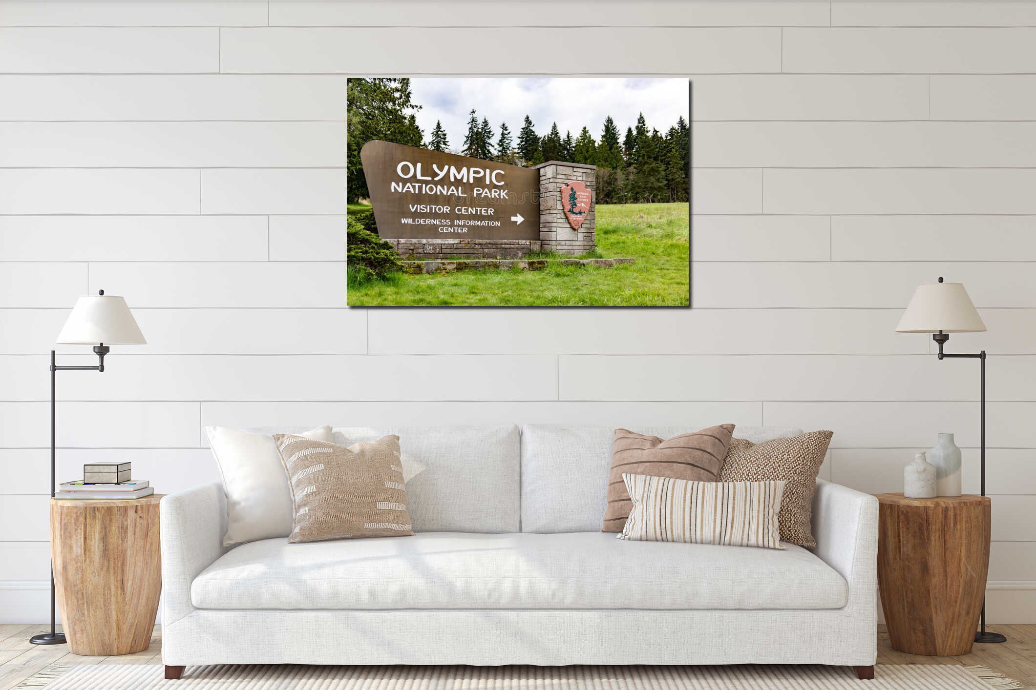Canvas hanging interior mockup