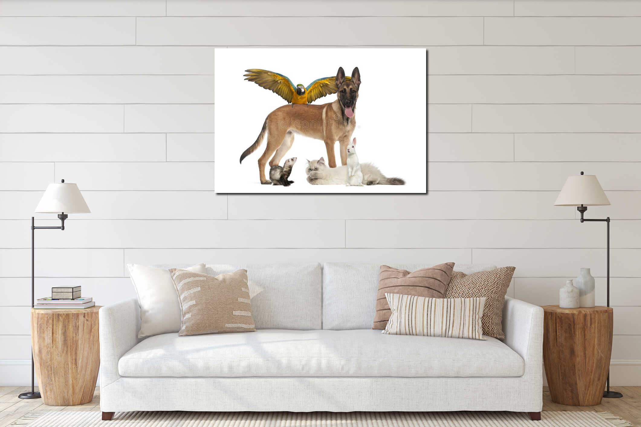 Canvas hanging interior mockup