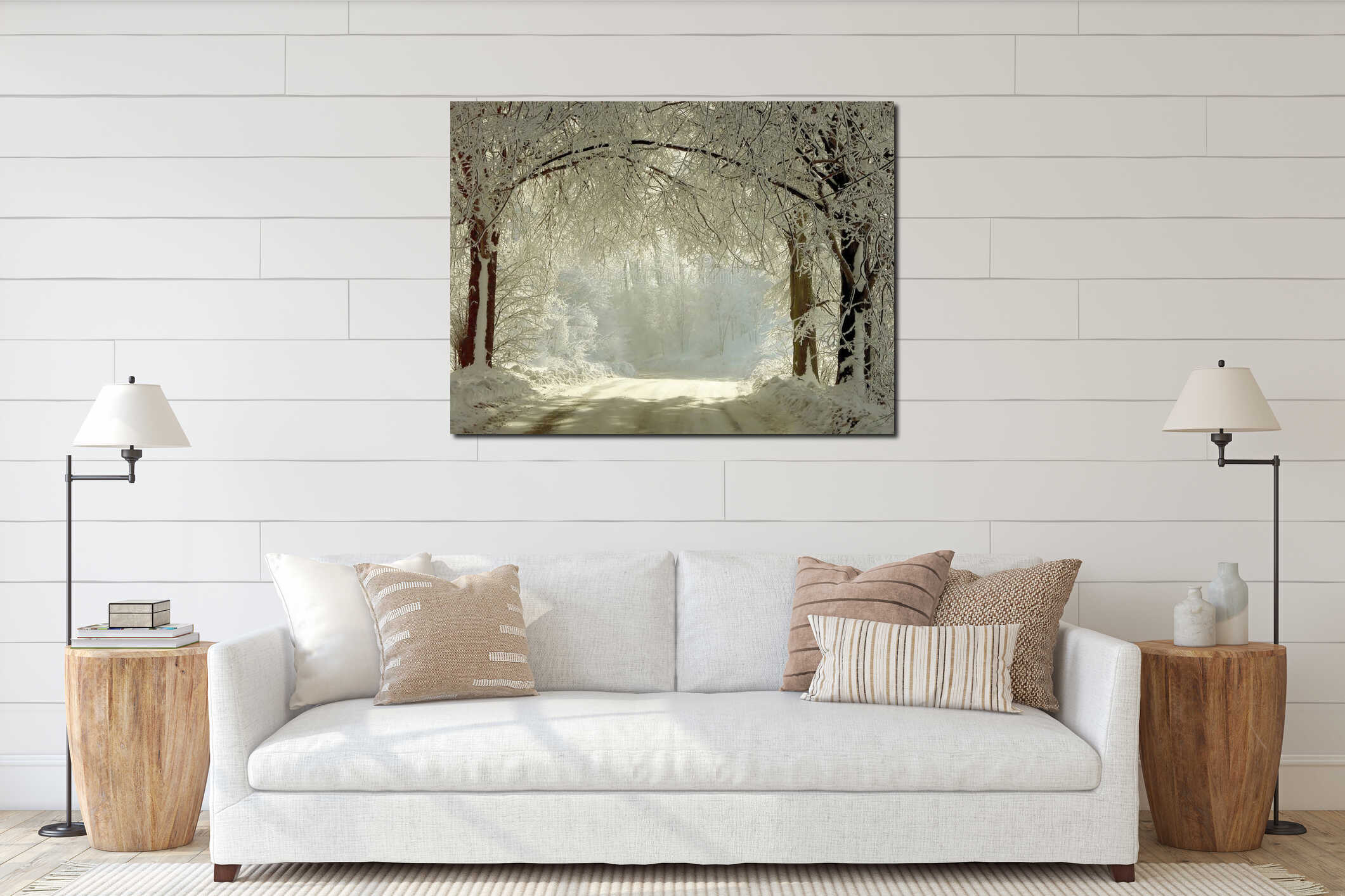 Canvas hanging interior mockup