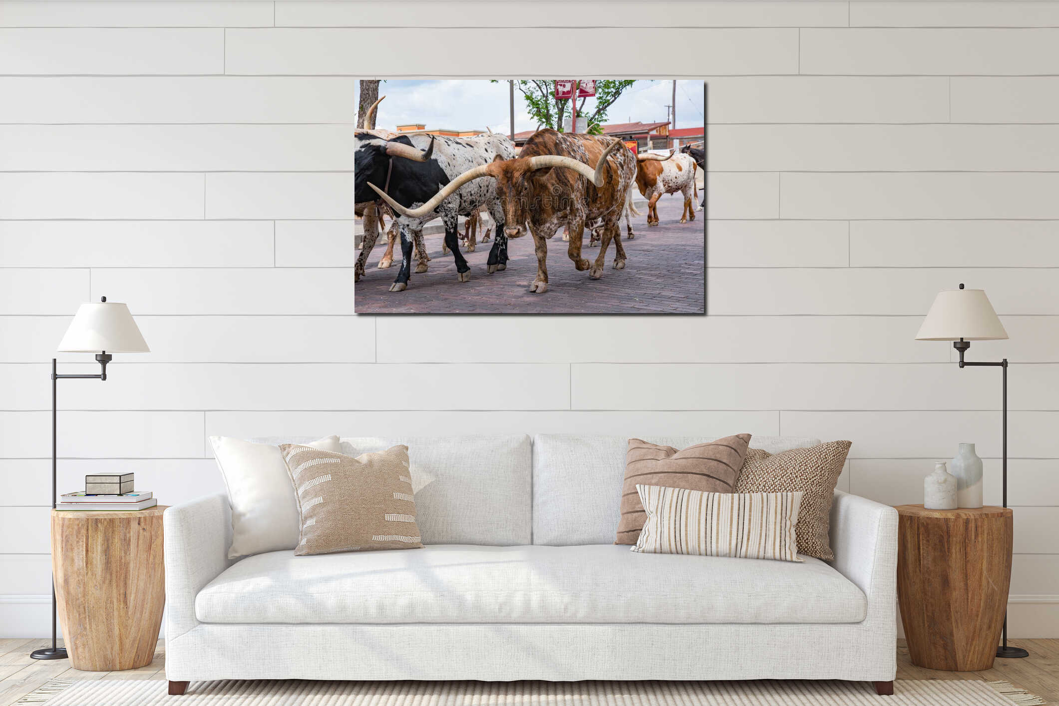 Canvas hanging interior mockup