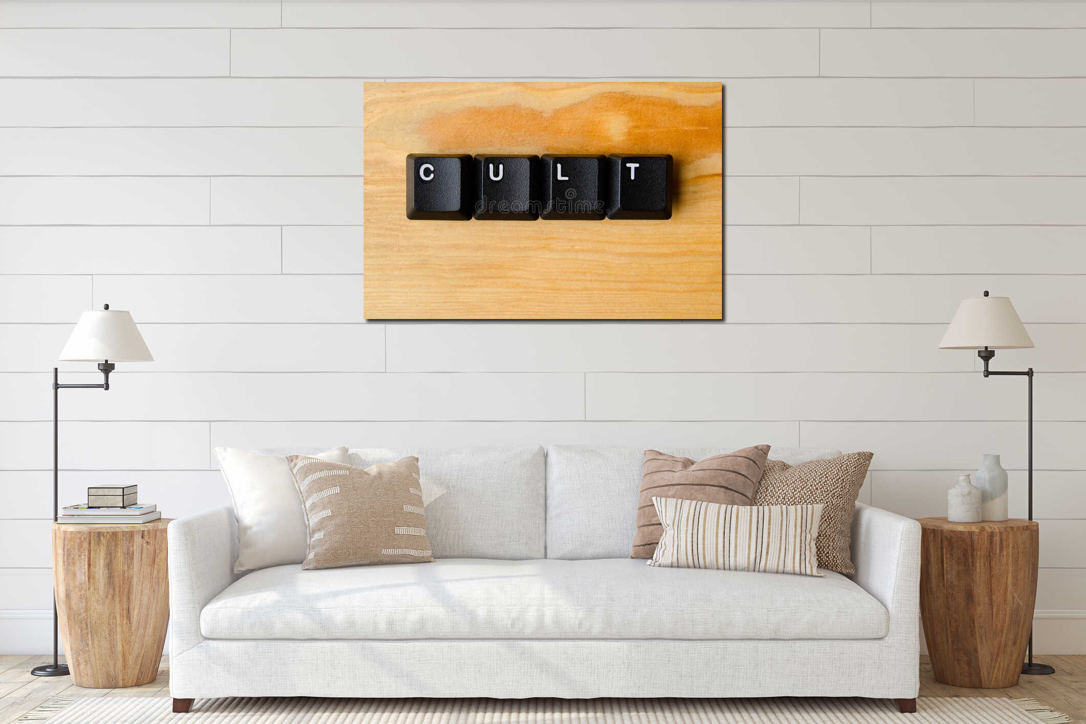 Canvas hanging interior mockup
